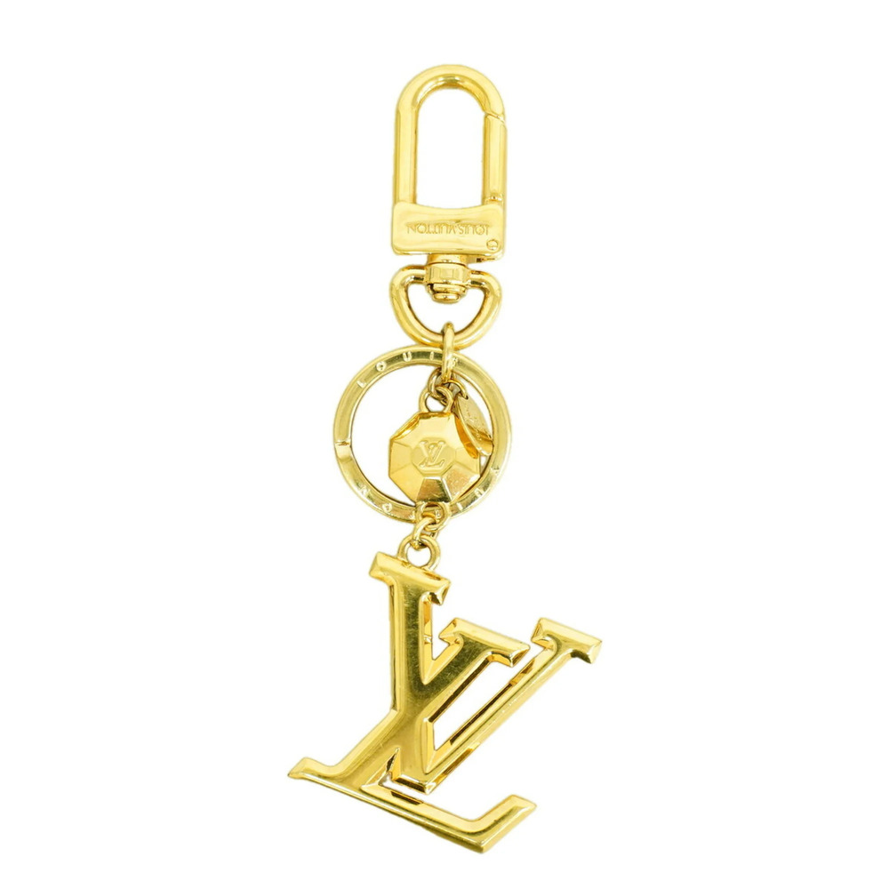 Louis Vuitton Keychain Charm LV Facette M65216 Gold Women's P3513229